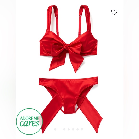 Adore Me Red lingerie Set - Picture 4 of 7